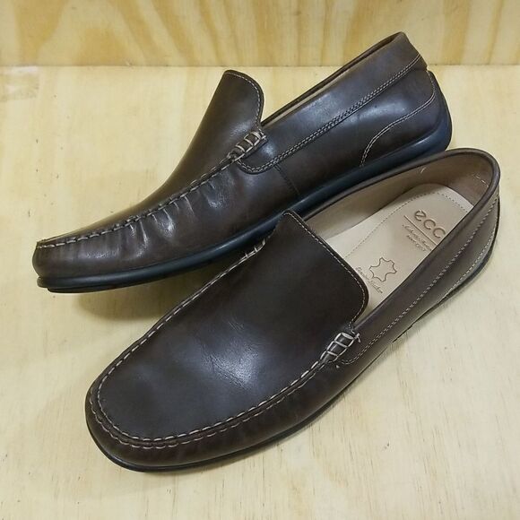Ecco Classic Moc Coffee Antic Calf Mens Size 13 - Picture 4 of 11